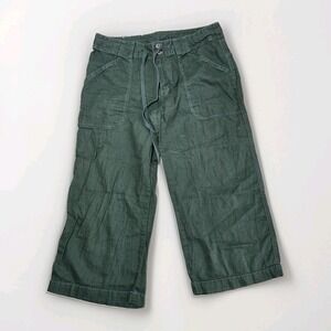 Women's Vintage Y2K Patagonia Loose Crop Rhythm Green Everyday Capri Pants Sz 8